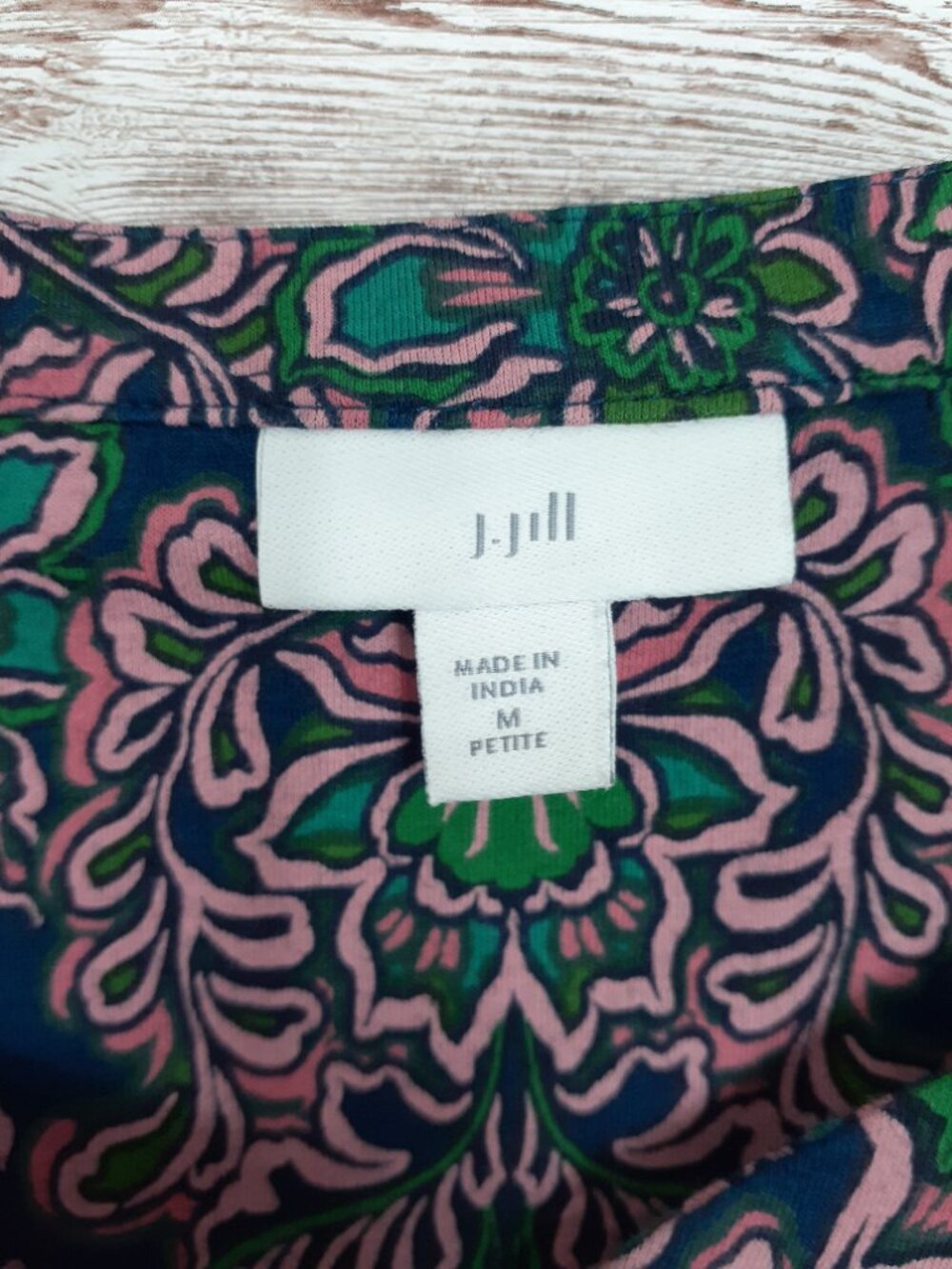 J Jill Sleeveless Maxi Dress M Petite Pleated Top Notch Neck Stretch 869A - Picture 6 of 8
